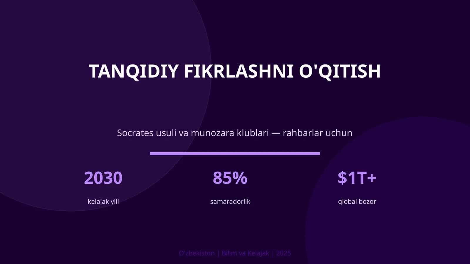 Tanqidiy fikrlashni o'qitish