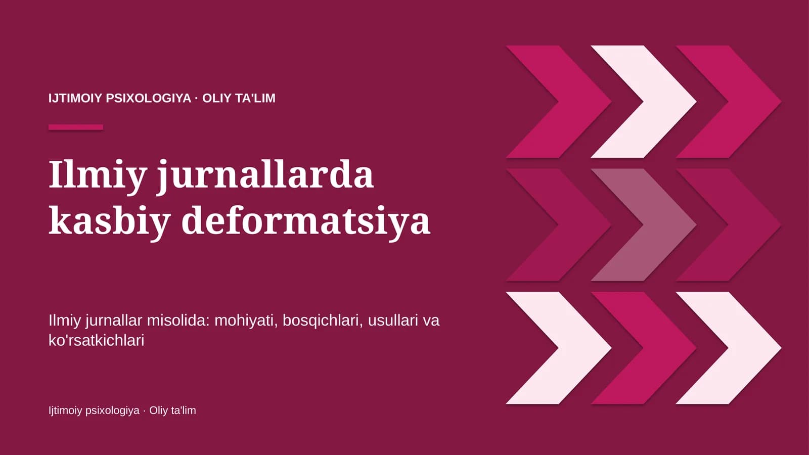 Ilmiy jurnallarda kasbiy deformatsiya