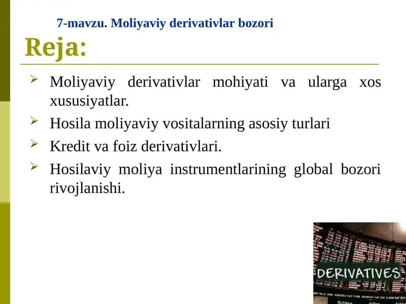 Moliyaviy derivativlar