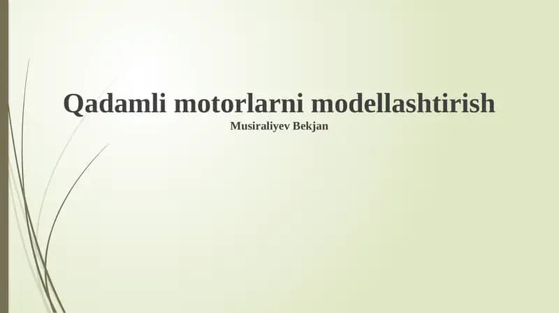 Qadamli motorlarni modellashtirish