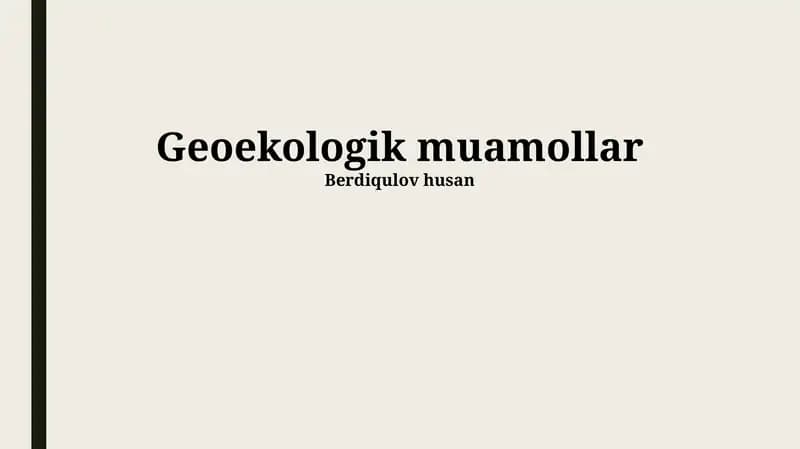 Geoekologik muamollar