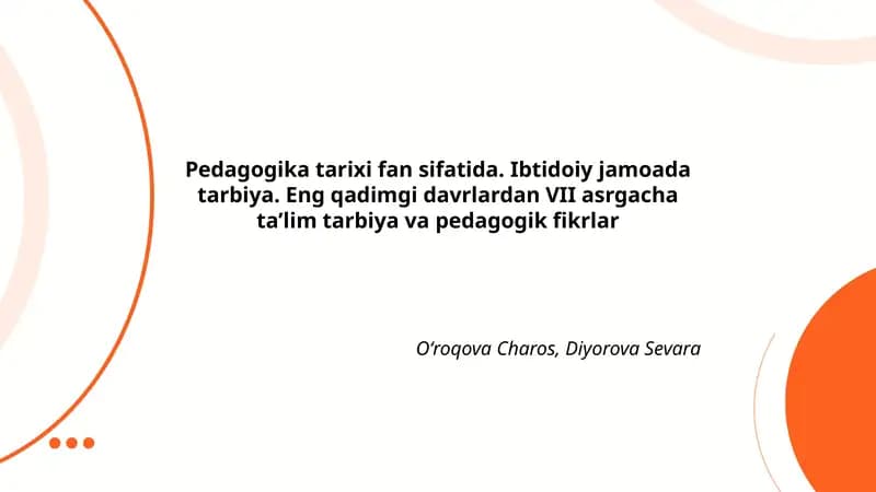 Pedagogika tarixi fan sifatida
