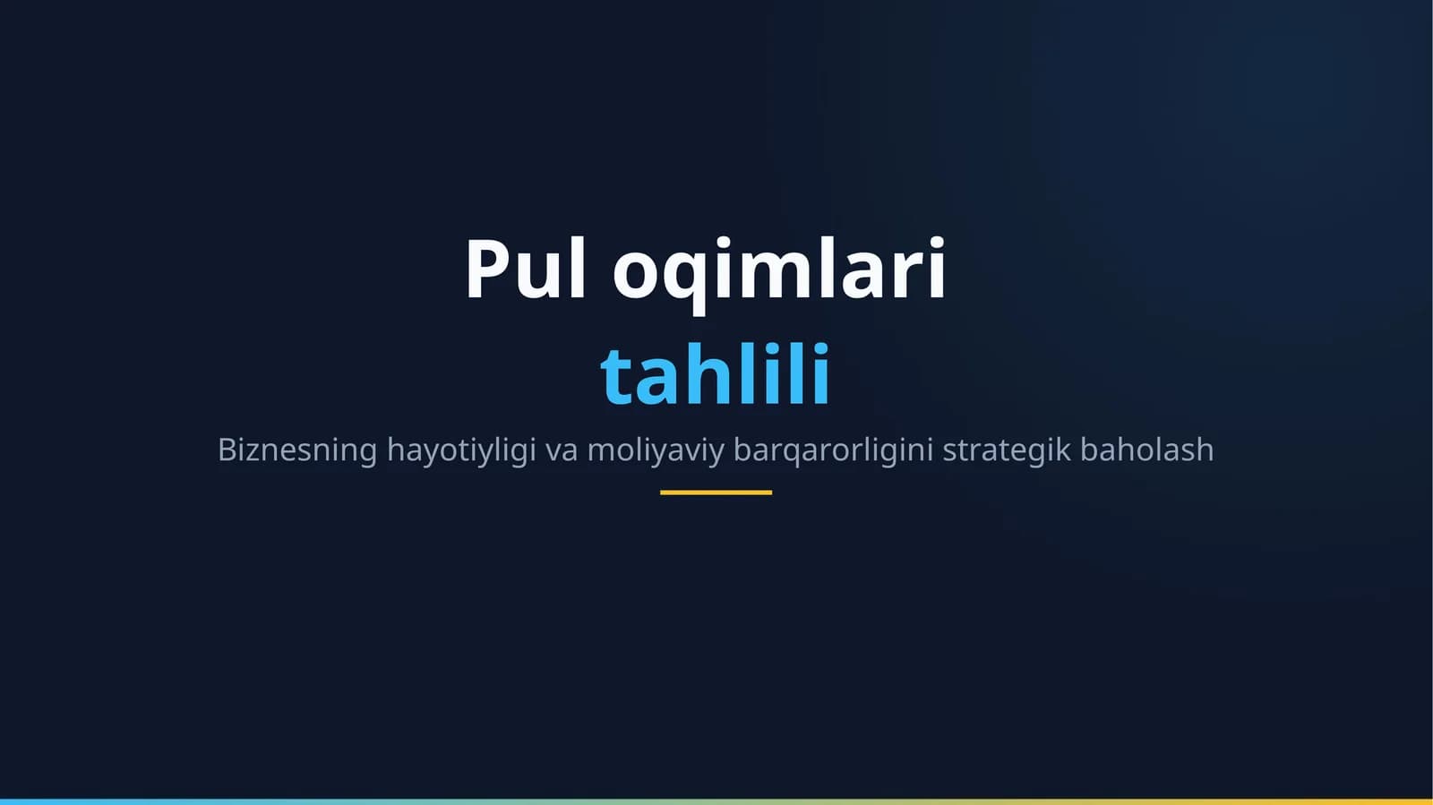 Pul oqimlari tahlili