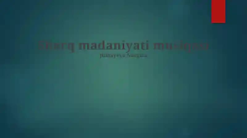Sharq madaniyati musiqasi