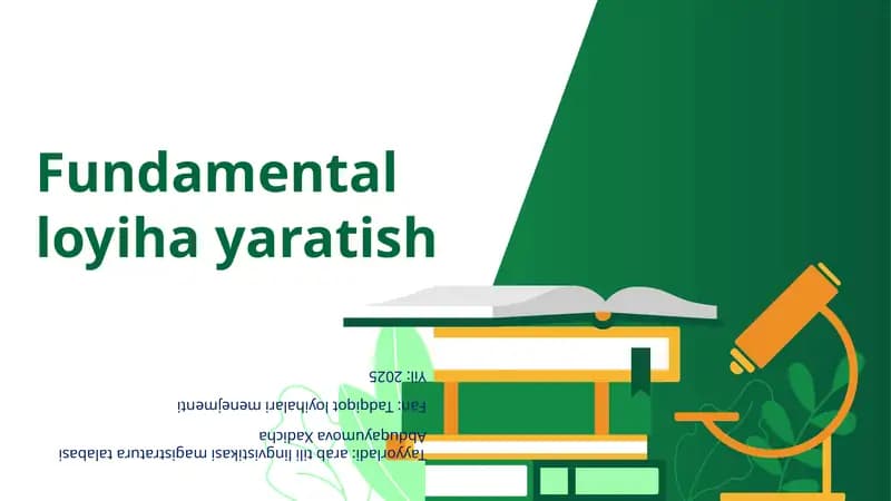 Fundamental loyiha yaratish