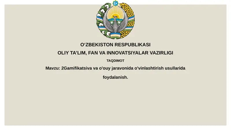 Gamifikatsiya Ta'limda