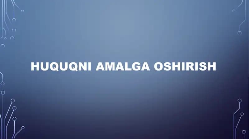 HUQUQNI AMALGA OSHIRISH