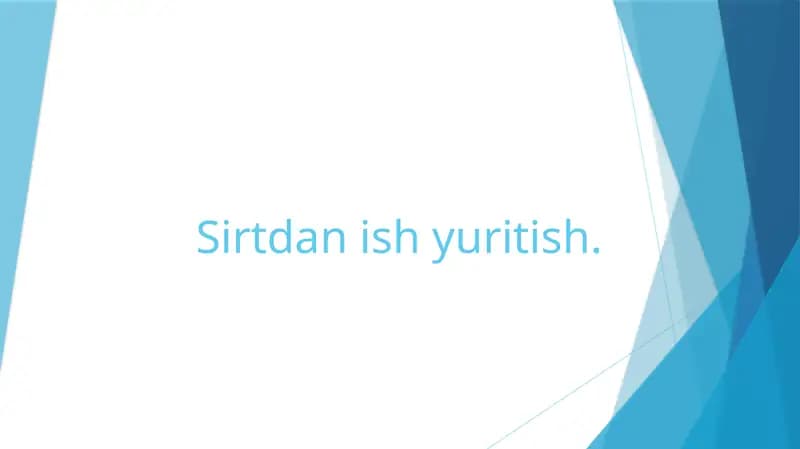 Sirtdan ish yuritish