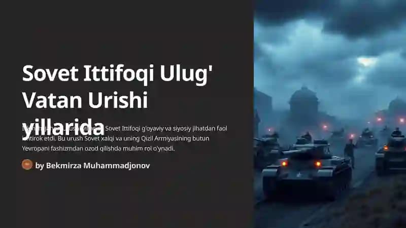 Sovet Ittifoqi Ulug' Vatan Urishi yillarida