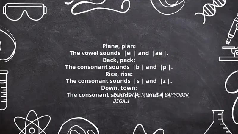 The vowel sounds and The consonant sounds