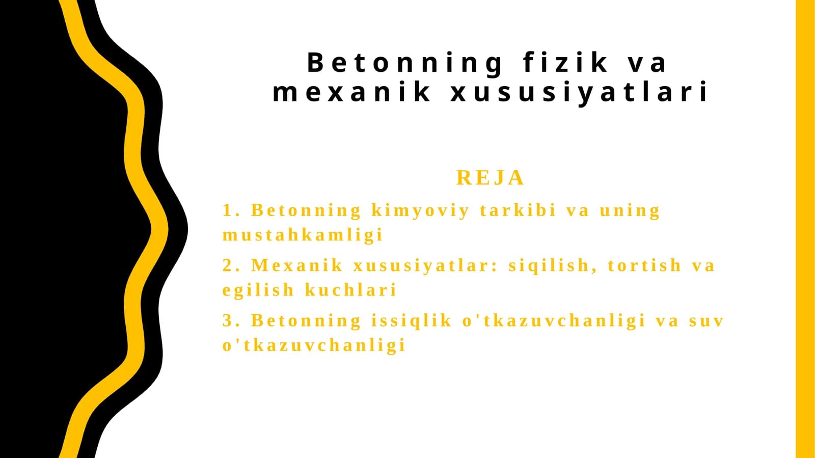 Betonning fizik va mexanik xususiyatlari