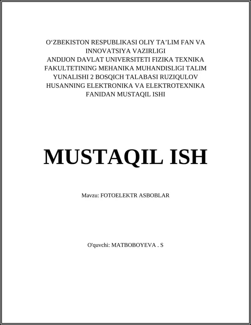 Fotoelektr Asboblar