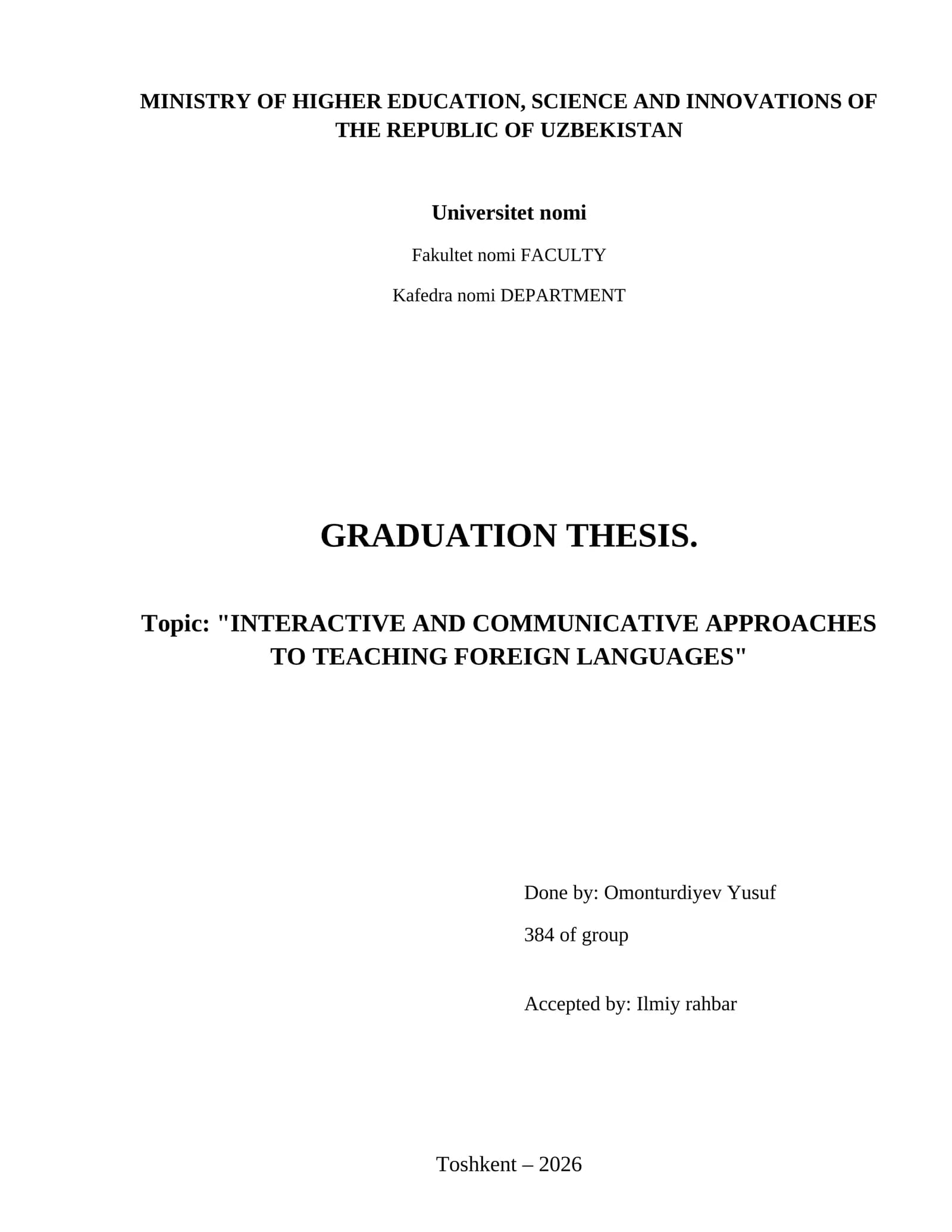 Interactive and communicative approaches to teaching foreign languages