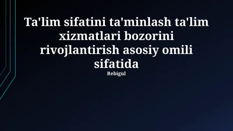Ta'lim sifatini ta'minlash