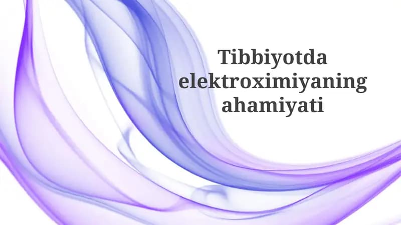 Elektrokimyo tibbiyotda: asosiy rol