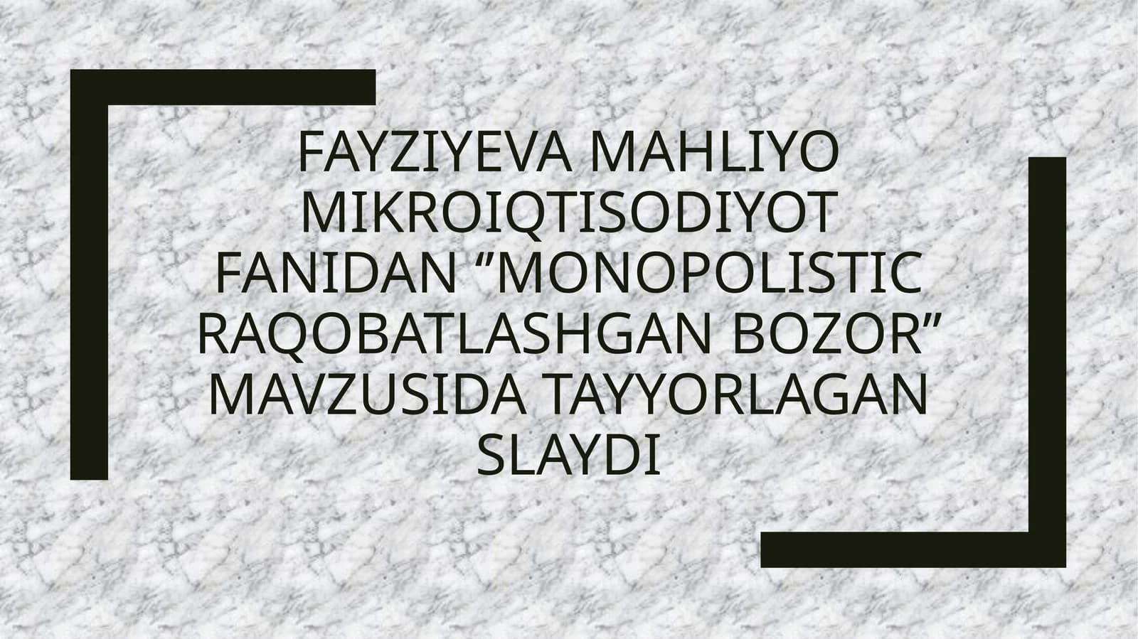 monopolistic raqobatlashgan bozor