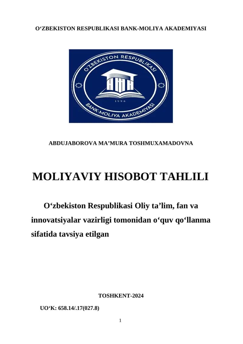 Moliyaviy hisobot tahlili