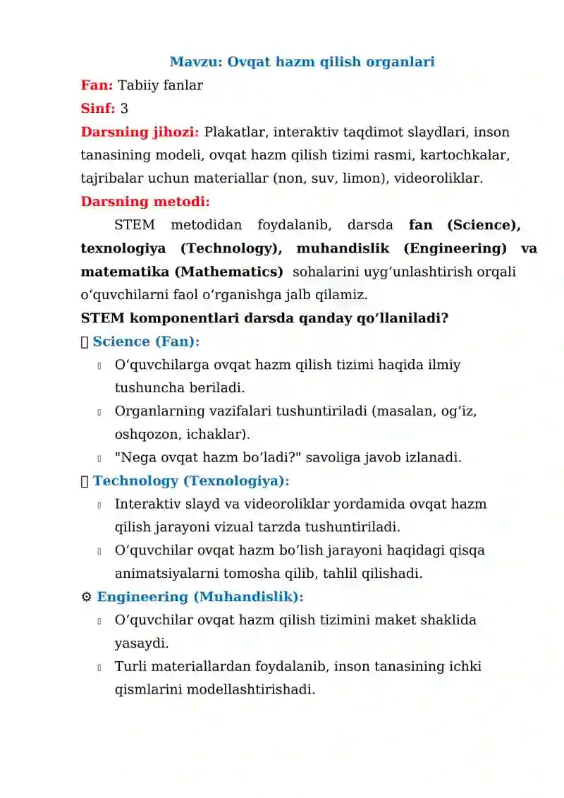 Ovqat hazm qilish organlari