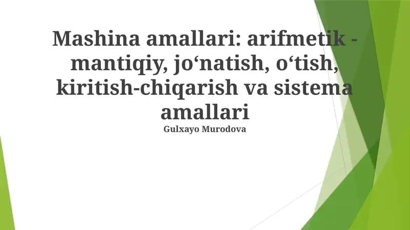 Mashina amallari