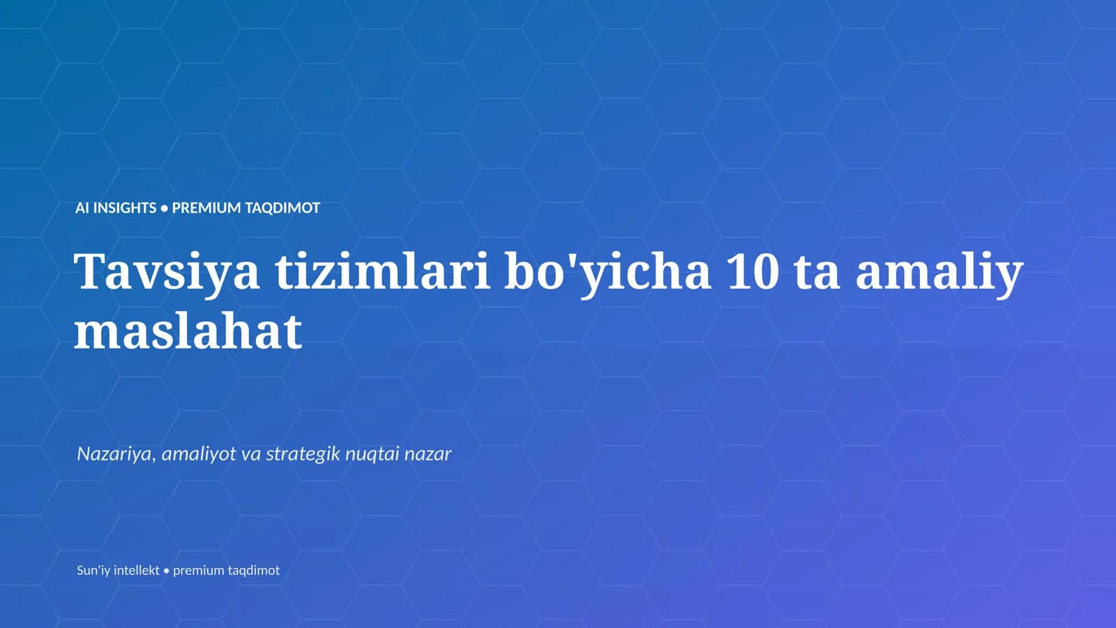 Sun'iy intellekt • premium taqdimot