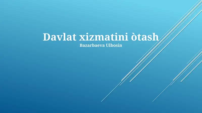 Davlat xizmatini òtash