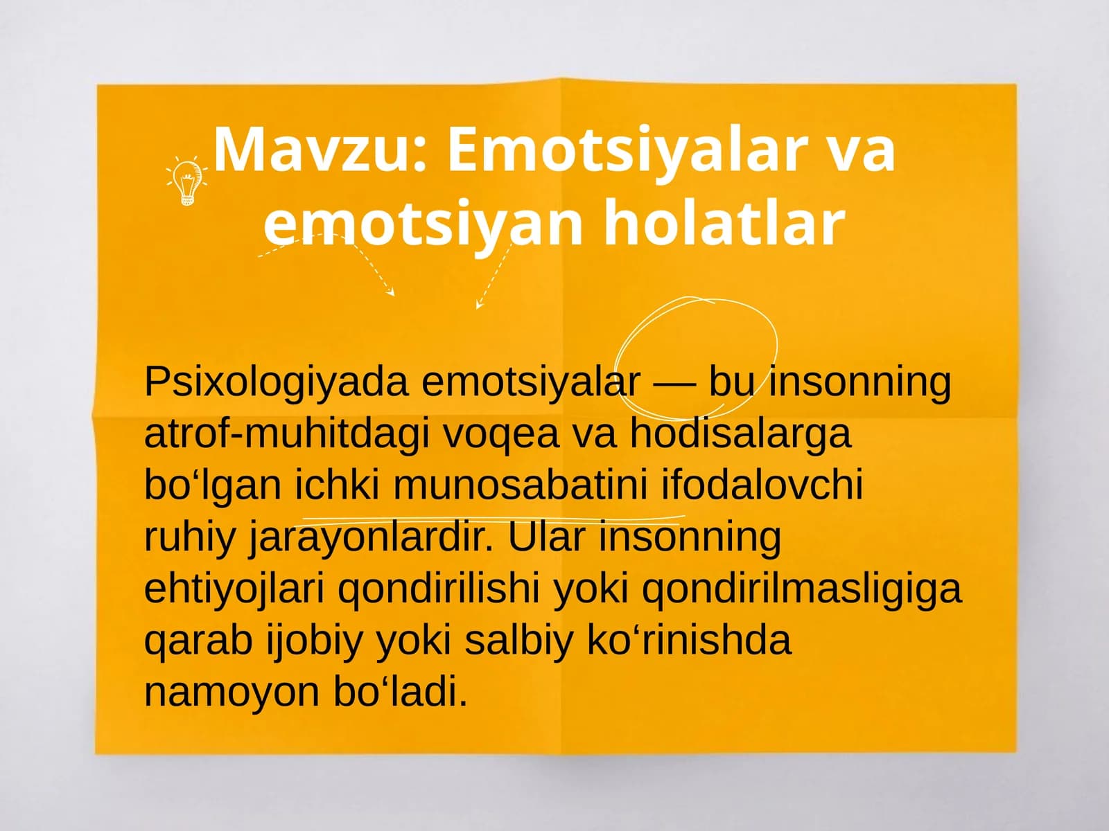 motsiyalar va emotsiyan holatlar