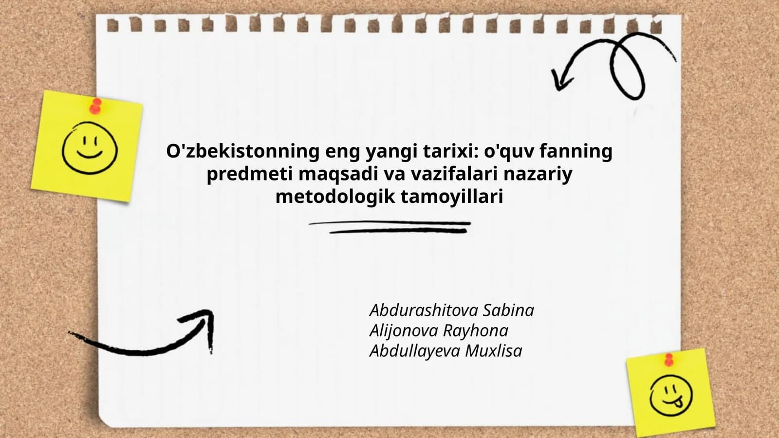 O'zbekistonning eng yangi tarixi: o'quv fanning predmeti maqsadi va vazifalari nazariy metodologik tamoyillari