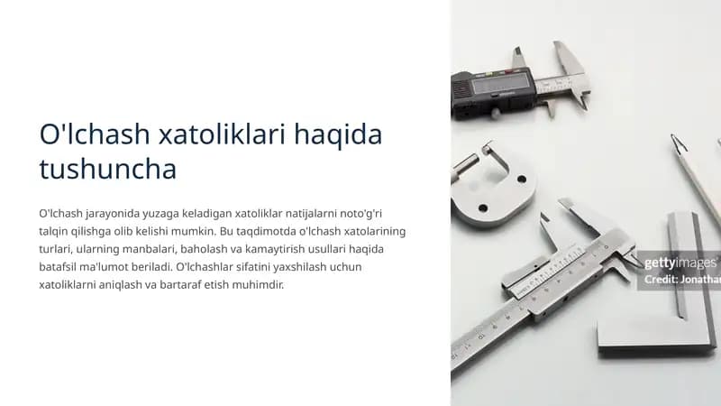 O'lchash xatoliklari haqida tushuncha