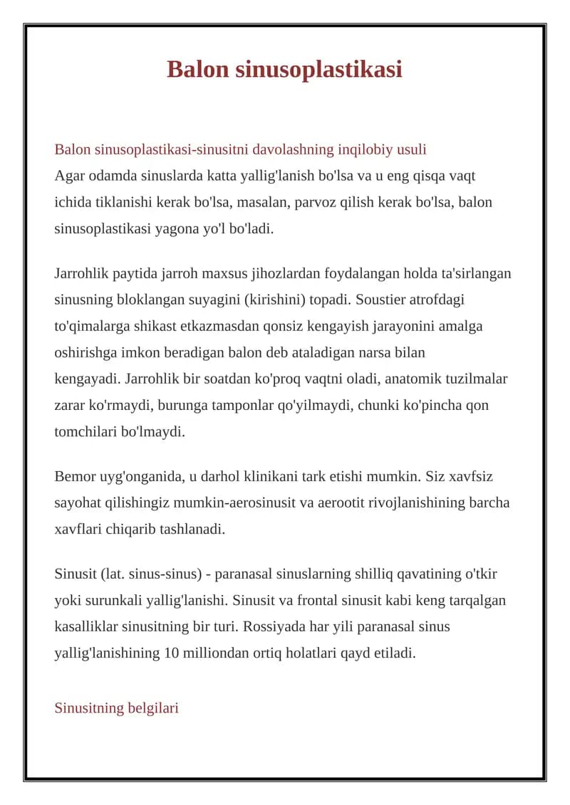 Balon sinusoplastikasi