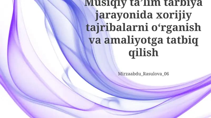Musiqiy ta’lim tarbiyasi