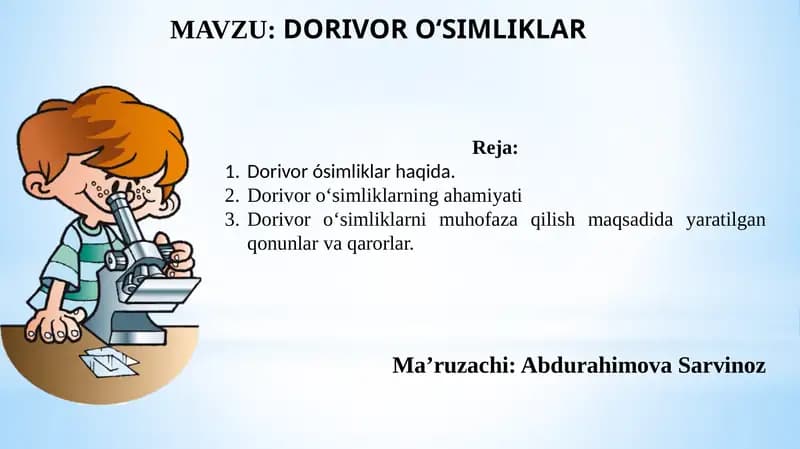 Dorivor O‘simliklar