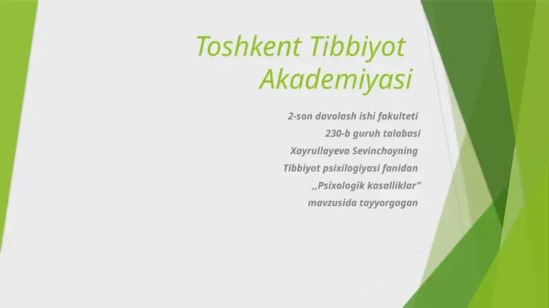 Psixologik kasalliklar