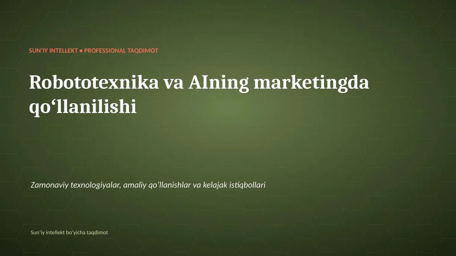 Robototexnika va AIning marketingda qoʻllanilishi