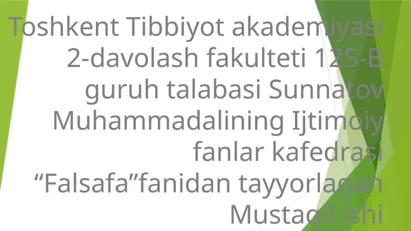 Globallashuv va global muammolarning falsafiy jihatlari