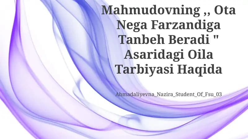 Ota Nega Farzandiga Tanbeh Beradi