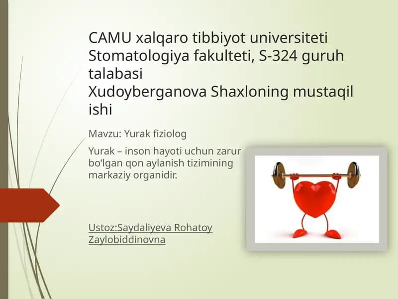 Yurak fiziologiyasi