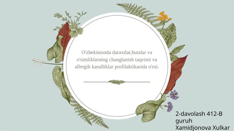Pollinoz(o'simlik changlariga allergiya)