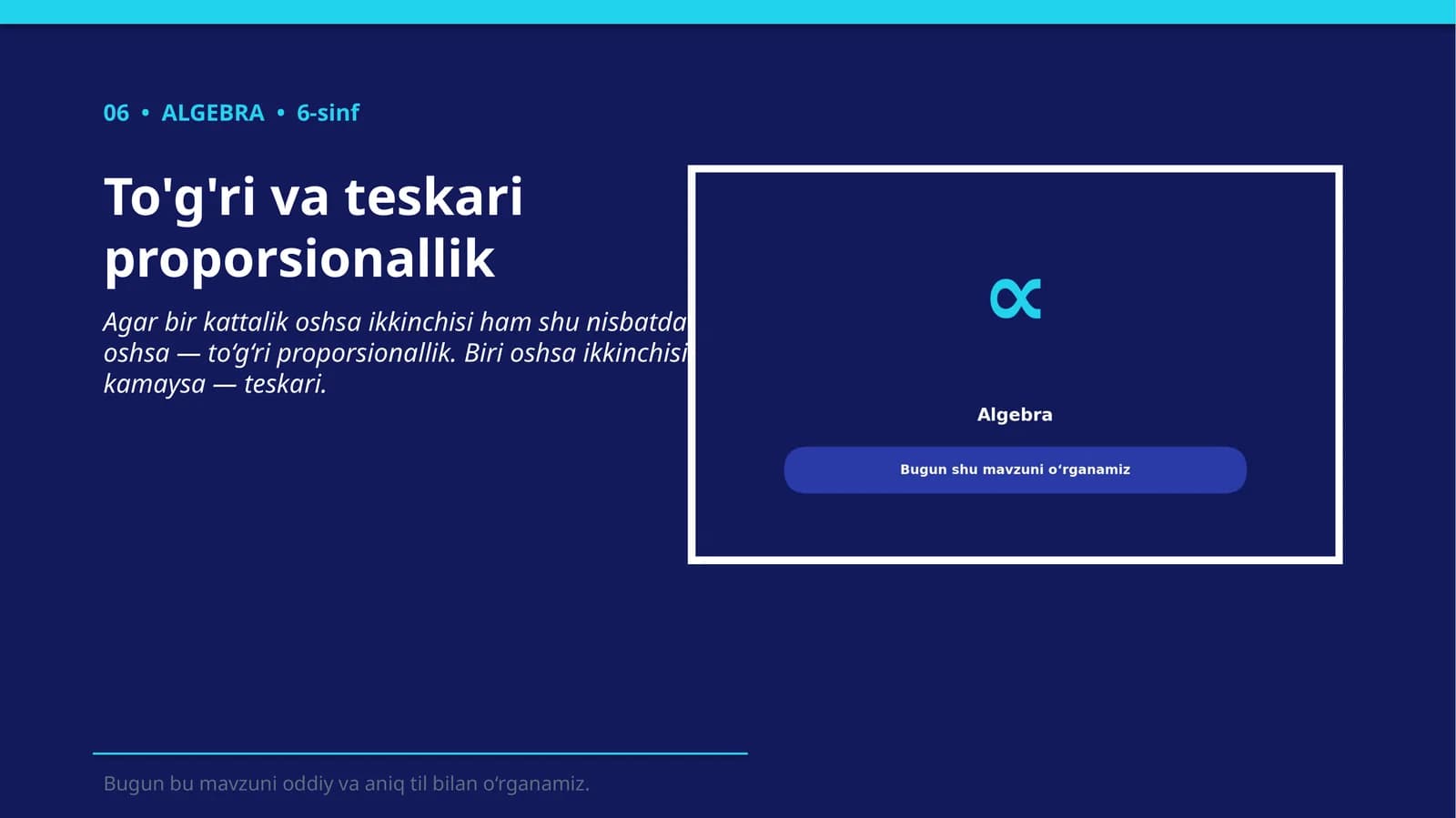 To'g'ri va teskari proporsionallik