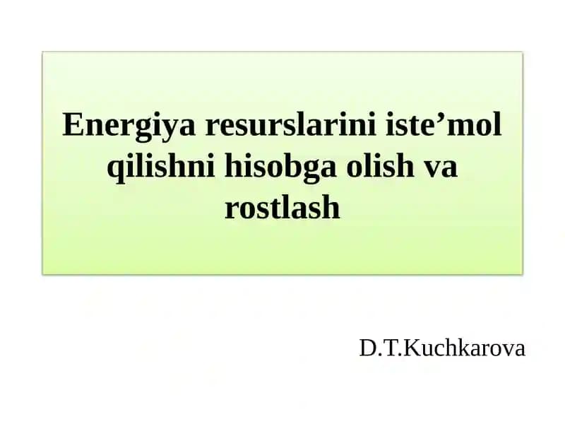 Elektr energiyani hisobga olish tizimi