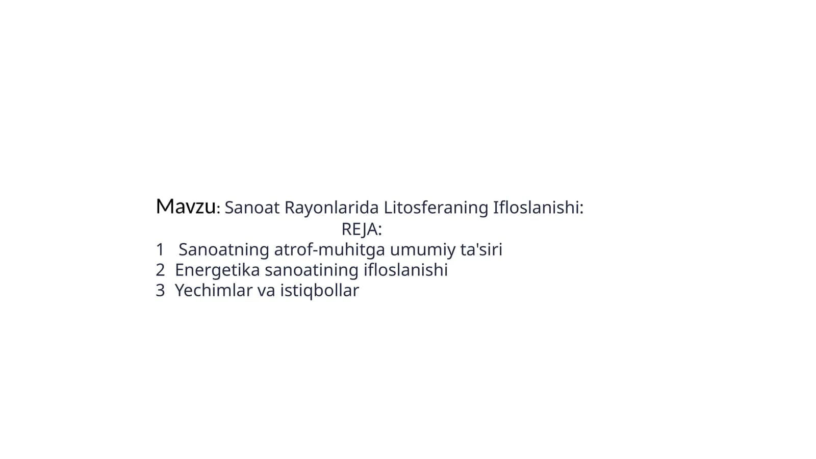Sanoat Rayonlarida Litosferaning Ifloslanishi