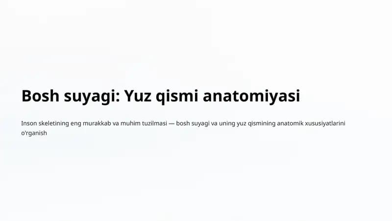 Bosh suyagi: Yuz qismi anatomiyasi