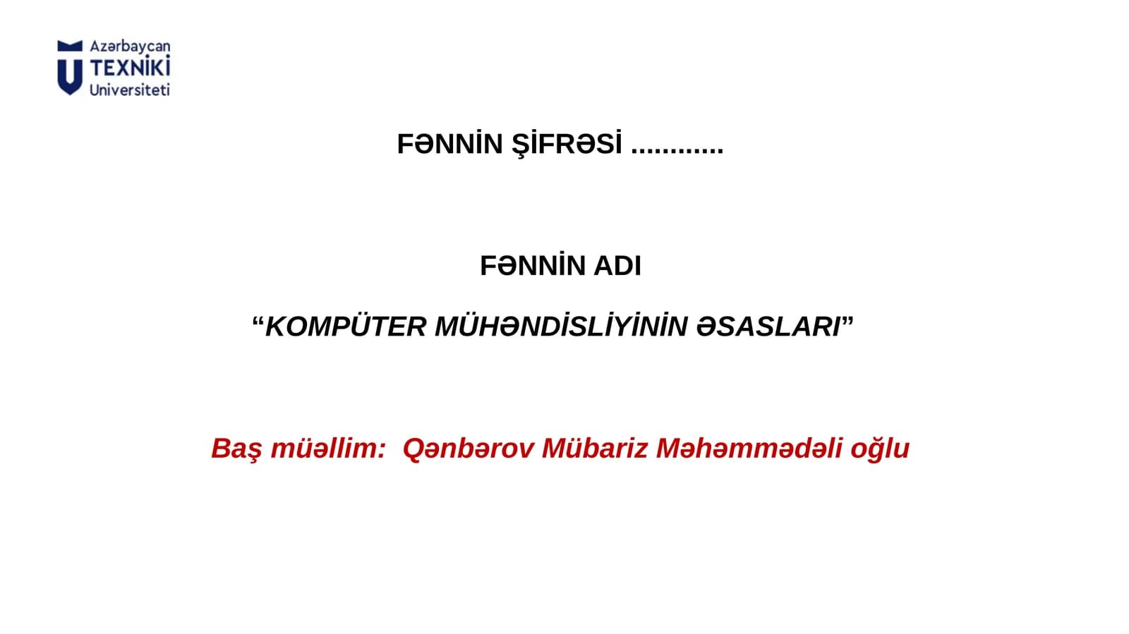 Kompüter mühəndisliyinin əsasları