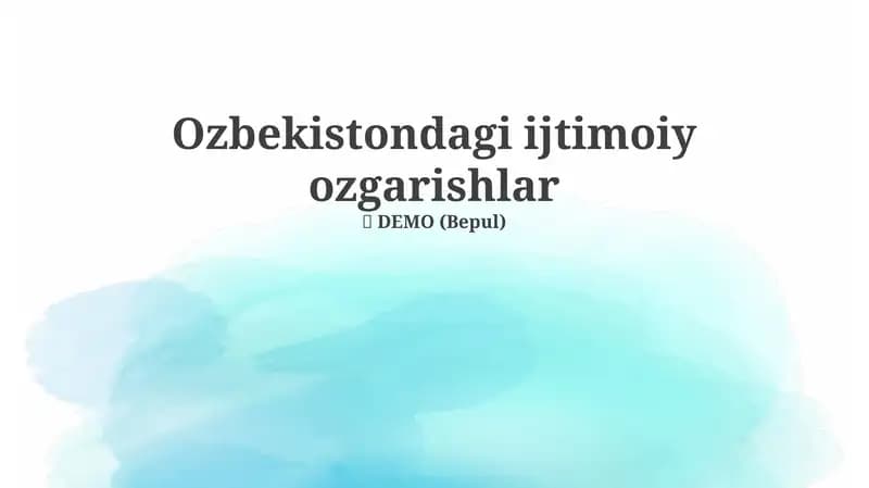 O'zbekistondagi ijtimoiy ozgarishlar