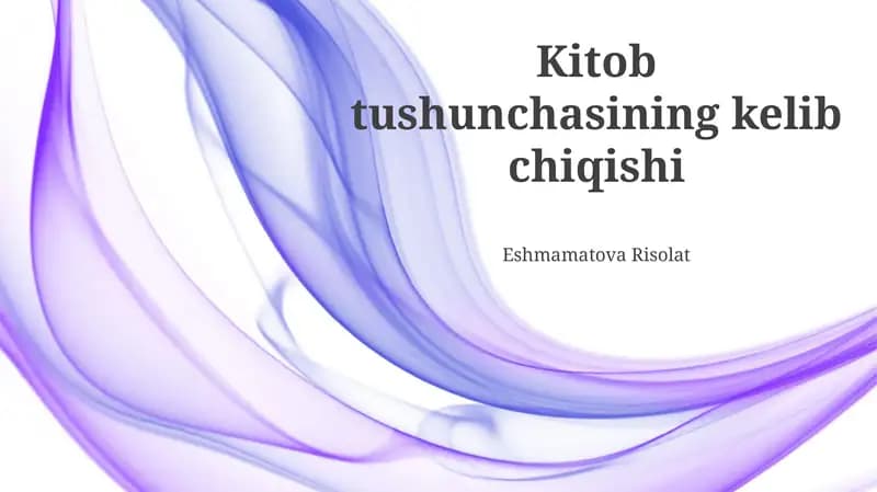 Kitob tushunchasining kelib chiqishi