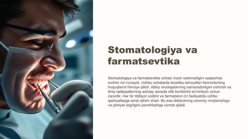 Stomatologiya va farmatsevtika