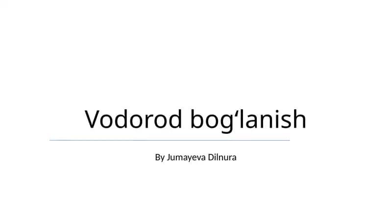 Vodorod bog'lanish