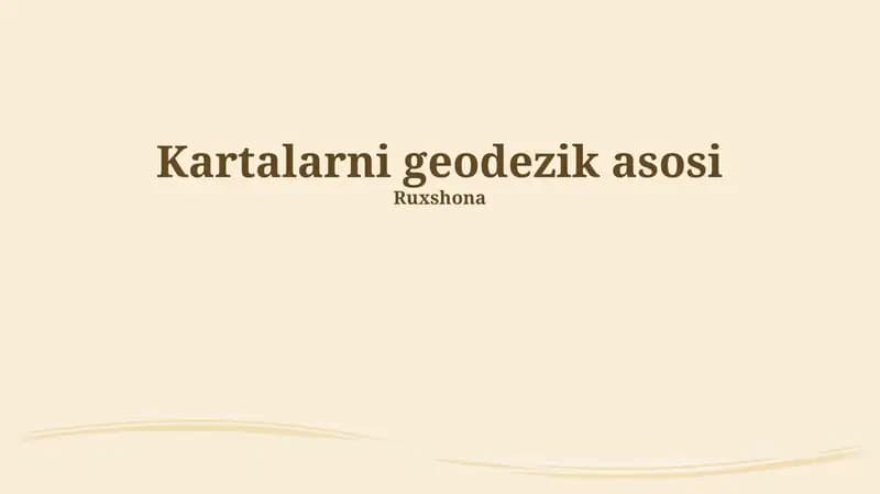 Kartalarni geodezik asosi