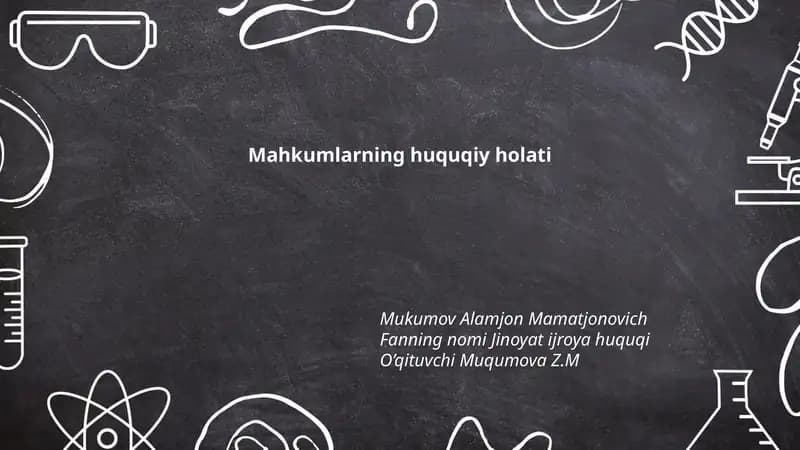 Mahkumlarning huquqiy holati