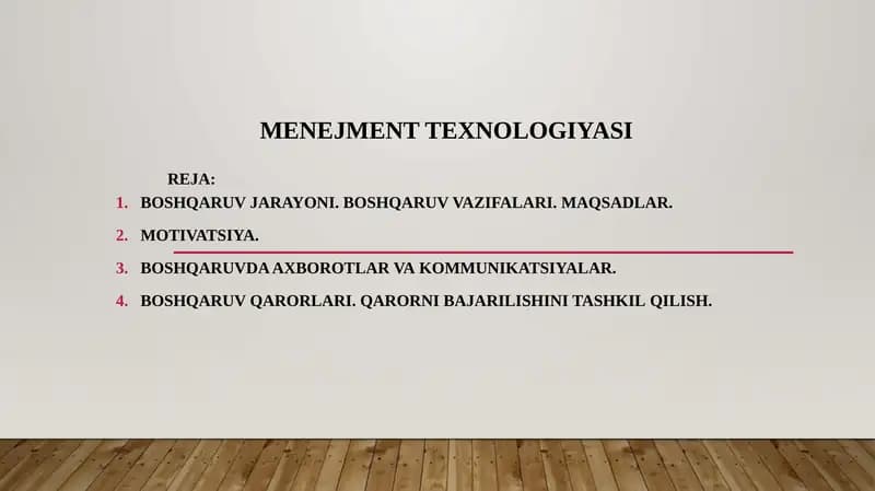 Menejment texnologiyasi