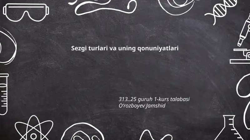 Sezgi turlari va uning qonuniyatlari